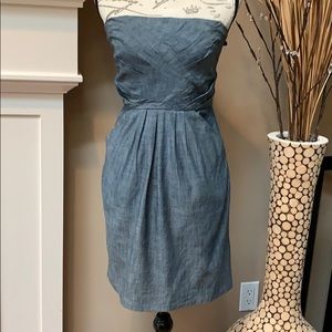 French Connection Strapless Chambray Dress Size 4